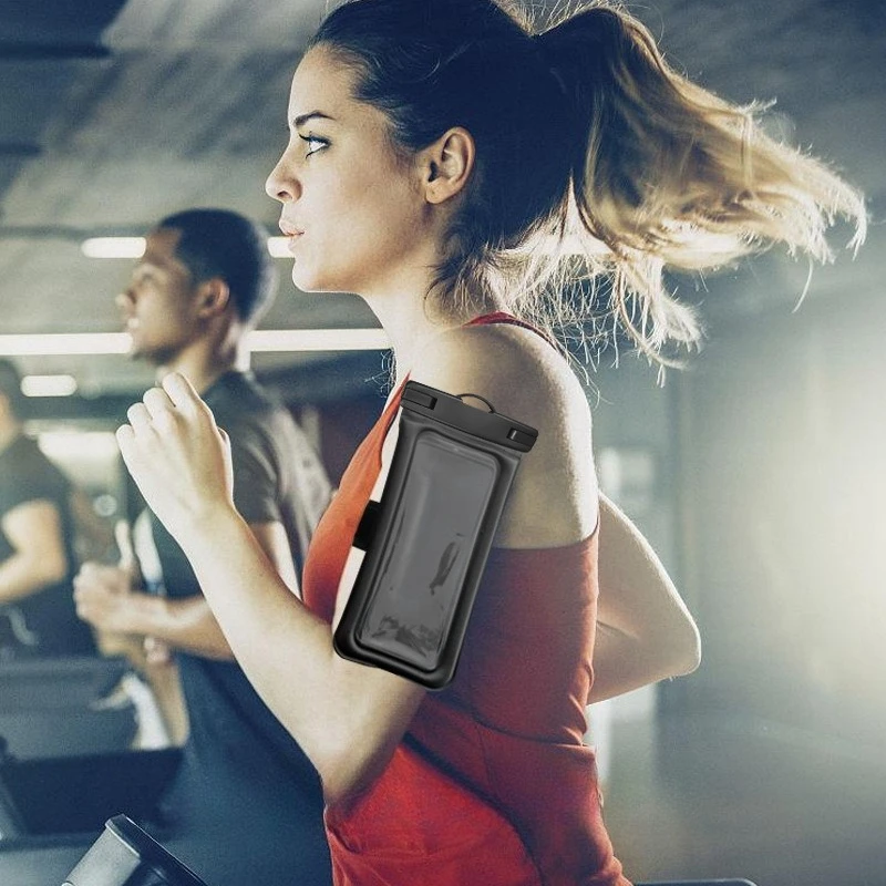 Airbag PVC Phone Waterproof Bag with Neck Strap for Diving Swimming Hot Spring Water Park Protection Case