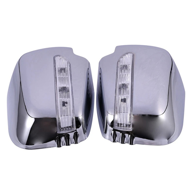 

4X Car Door Mirror Covers With LED For Mitsubishi Triton L200 2005-2014 Pajero Sport 2011