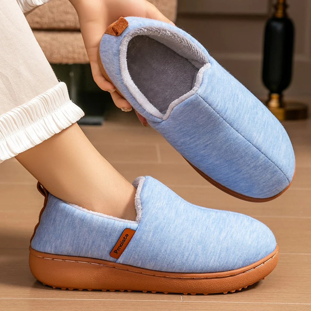 Women's Platform Slippers with TPR Sole Warm Memory Foam Wedge Cushion Non Slip House Shoes for Indoor Comfort - 5