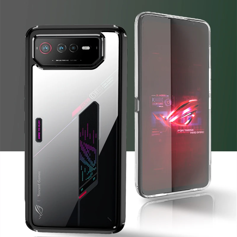 Per Asus Rog Phone 6 Case Elegante Cover Posteriore Trasparente Per Asus Rog 6 Pro Custodia In Silicone Acrilico Antiurto Paraurti Gaming Shell