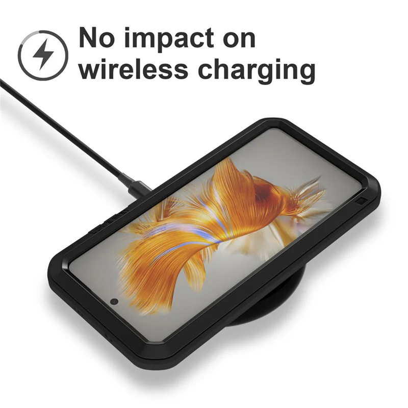 Love Mei Phone Case Silicone Military Grade Metal Protective Cover Shockproof and Dustproof for Huawei P60 P60pro P60art