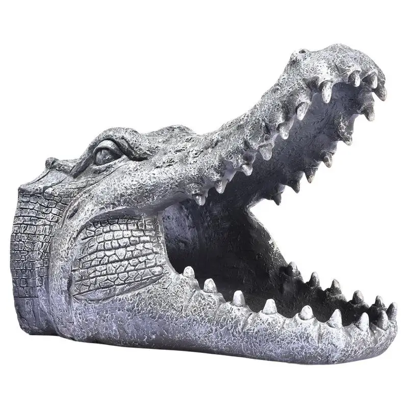 

Crocodile Downspout Statue Decorative Resin Gutter Guardian Outdoor Statues Full Color Rain Downspout Extension Capable for 4.33