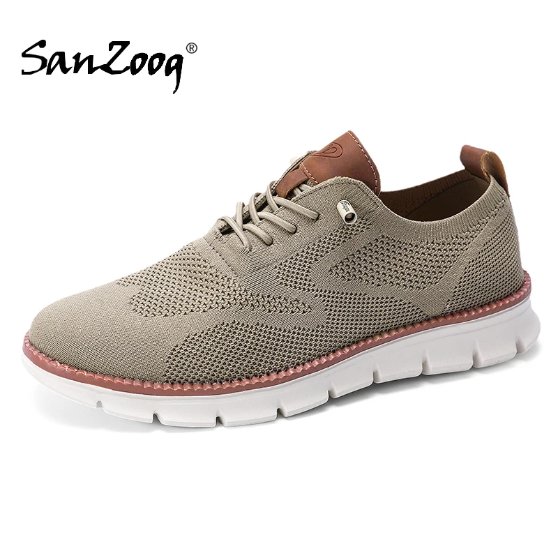 รูปสินค้า รองเท้าผ้าตาข่ายสไตล์ Brogue น้ำหนักเบา ใส่สบาย ผู้ชาย