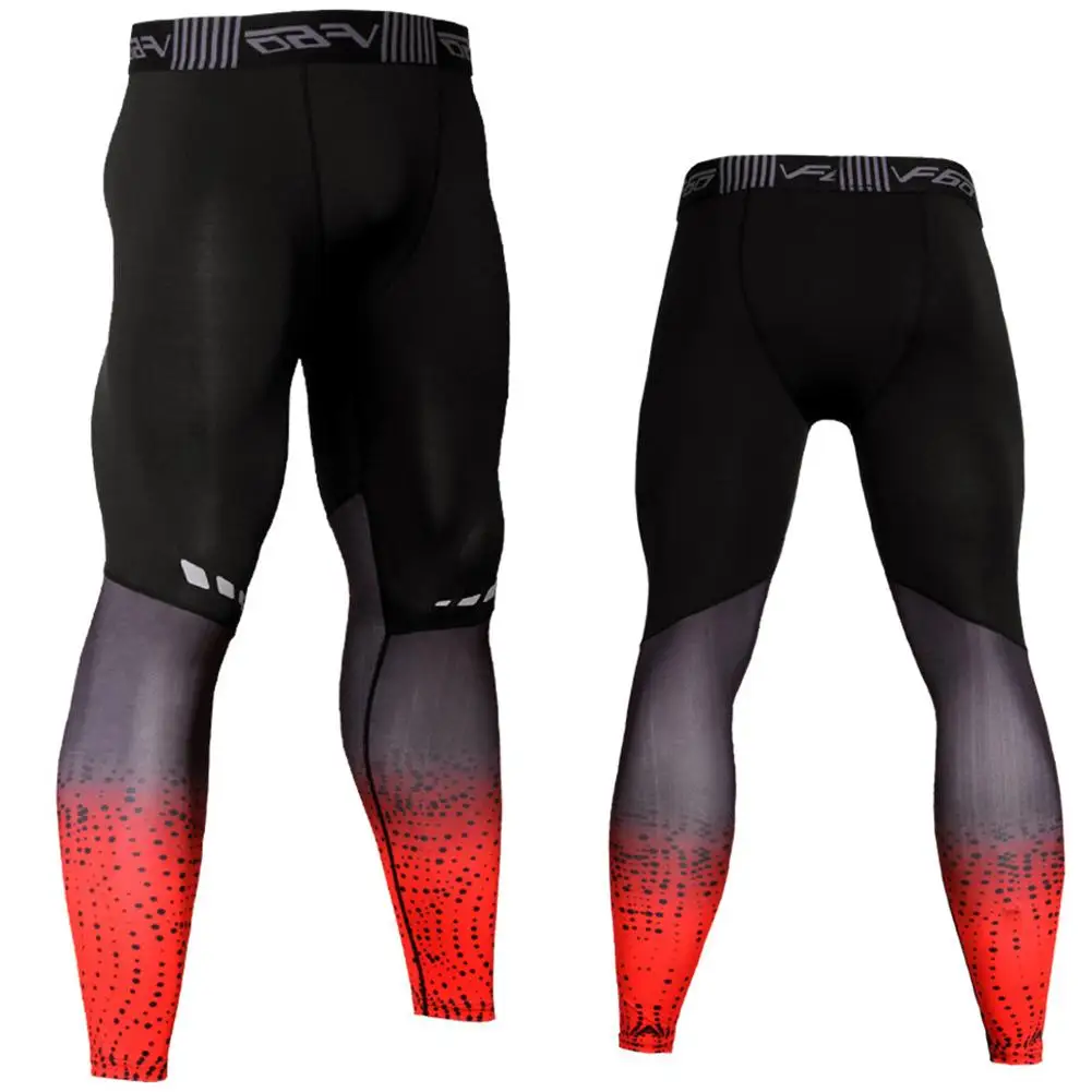 Men Yoga Pants Contrast Color Sports Fitness Running Training Cycling Quick-drying Tights Trousers Leggings