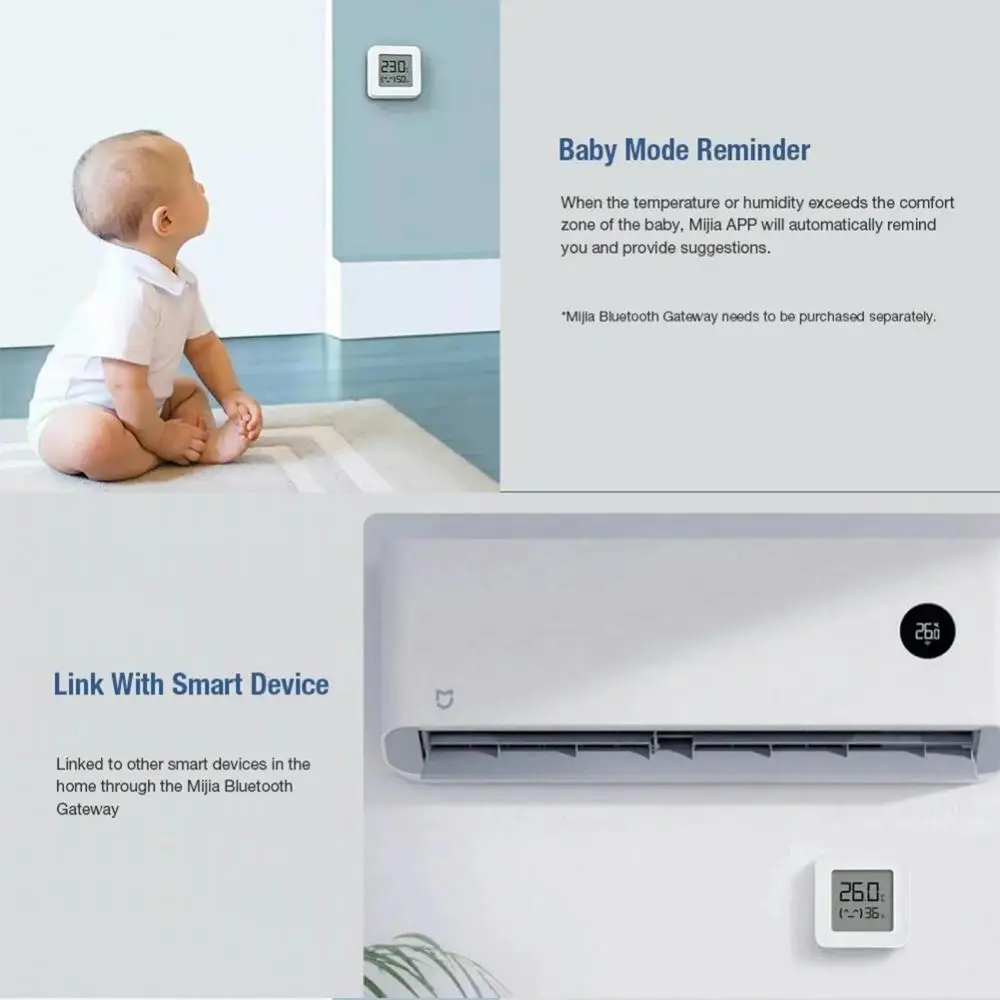 Temperature Humidity Sensor Monitor Xiaomi Mijia Bluetooth Thermometer Hygrometer 2 Indoor Wireless Smart Mi APP Smart Home