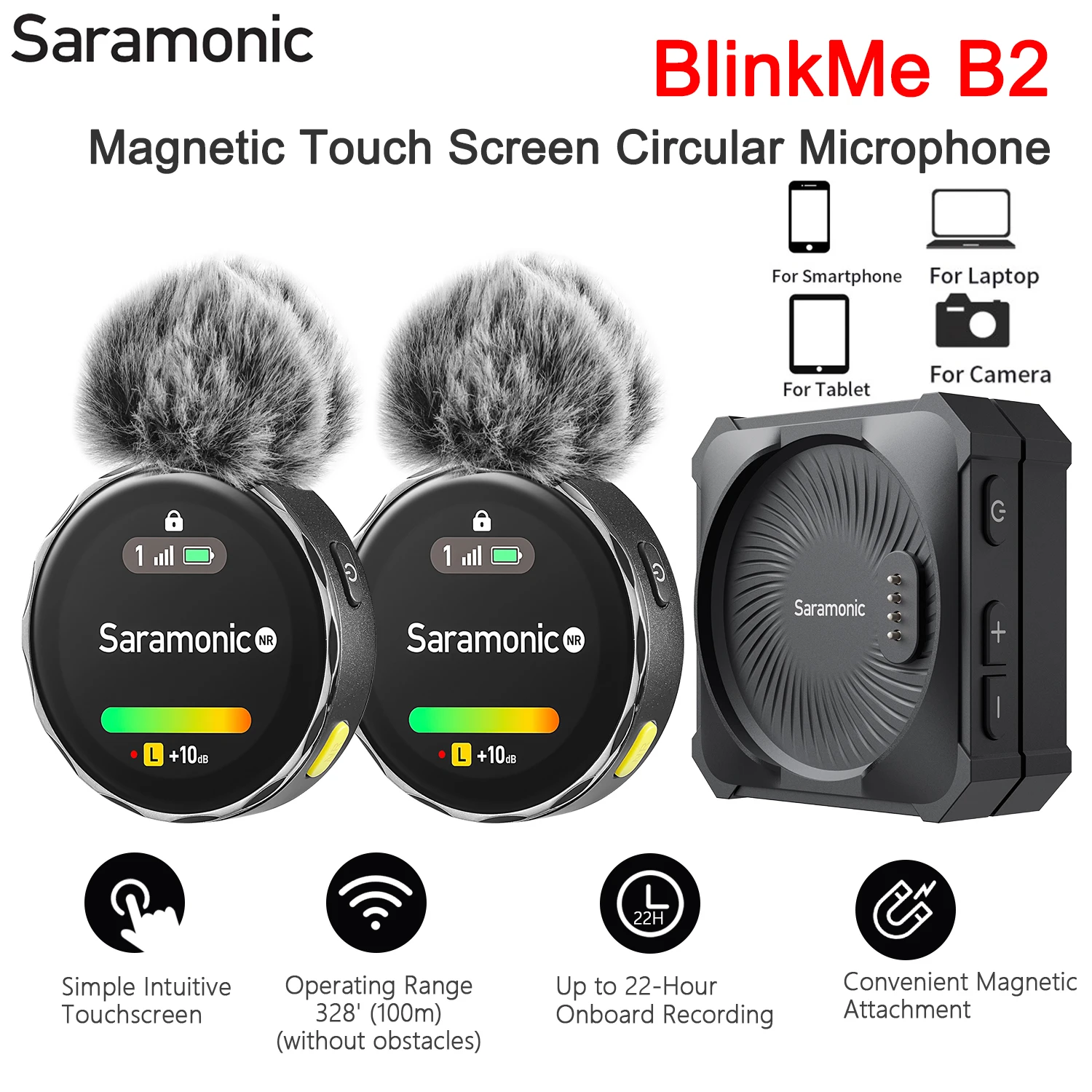 Saramonic BlinkMe B2 2.4GHz Dual Channel Wireless Lapel Microphone for