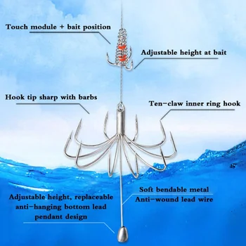 Men Explosion Fishing Hook Fishing Lure Trap Feeder Cage Sharip Fishing Hook With Stainless Steel Springs 6