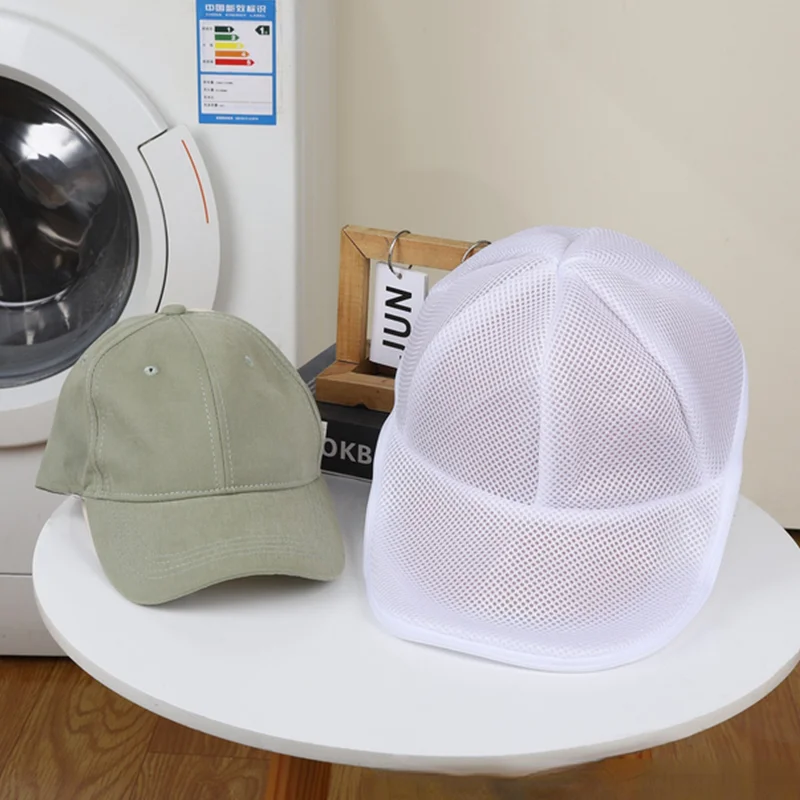 1/2PCS Hat Wash Protector Baseball Cap Cleaner Laundry Bag Wash Hat Bag Washing Machine Mesh Bag Household Cleaning Supplies 2