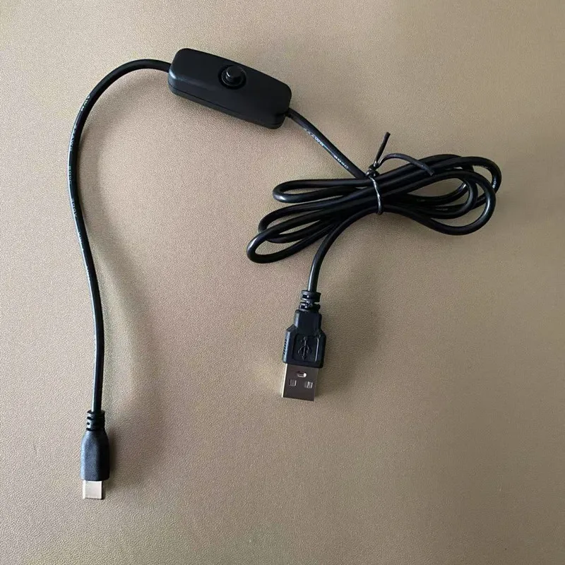 USB to USB-C Extension Cable with On/Off Switch, 1 Meter, Black or White Options