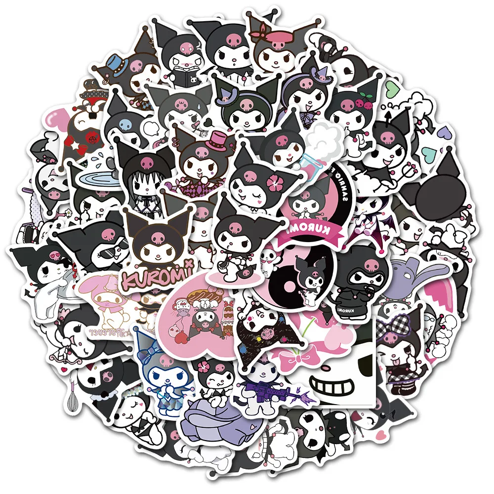 10/30/63pcs Kawaii Anime Kuromi Stickers for Kids Sanrio Decoration Decals  Toys PVC Graffiti Stationery Phone Case Skateboard - AliExpress