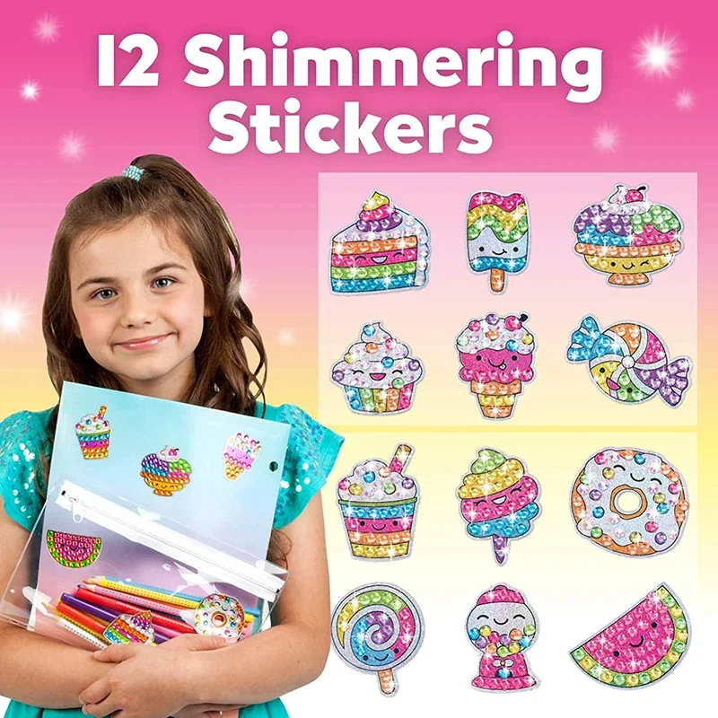 Kids DIY Painting Stickers Kits Handmade Decor Mosaic Sticker Paint By Numbers Kit Art Craft For Girls Boys Gift craft toys