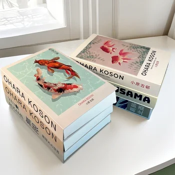 Koi giapponese Lucky Cat Libri finti di lusso Decorazione Scatola di immagazzinaggio Simpatici libri decorativi Tavolino vintage Camera da letto Decorazioni per la casa 1