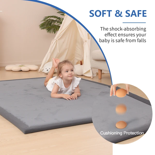 Huloosleep 4 Colors Baby Crawling Play Mats Non-Slip Thick Soft Foam Baby Activity Rug Gym Baby Carpet Mother+Kids Area Rug