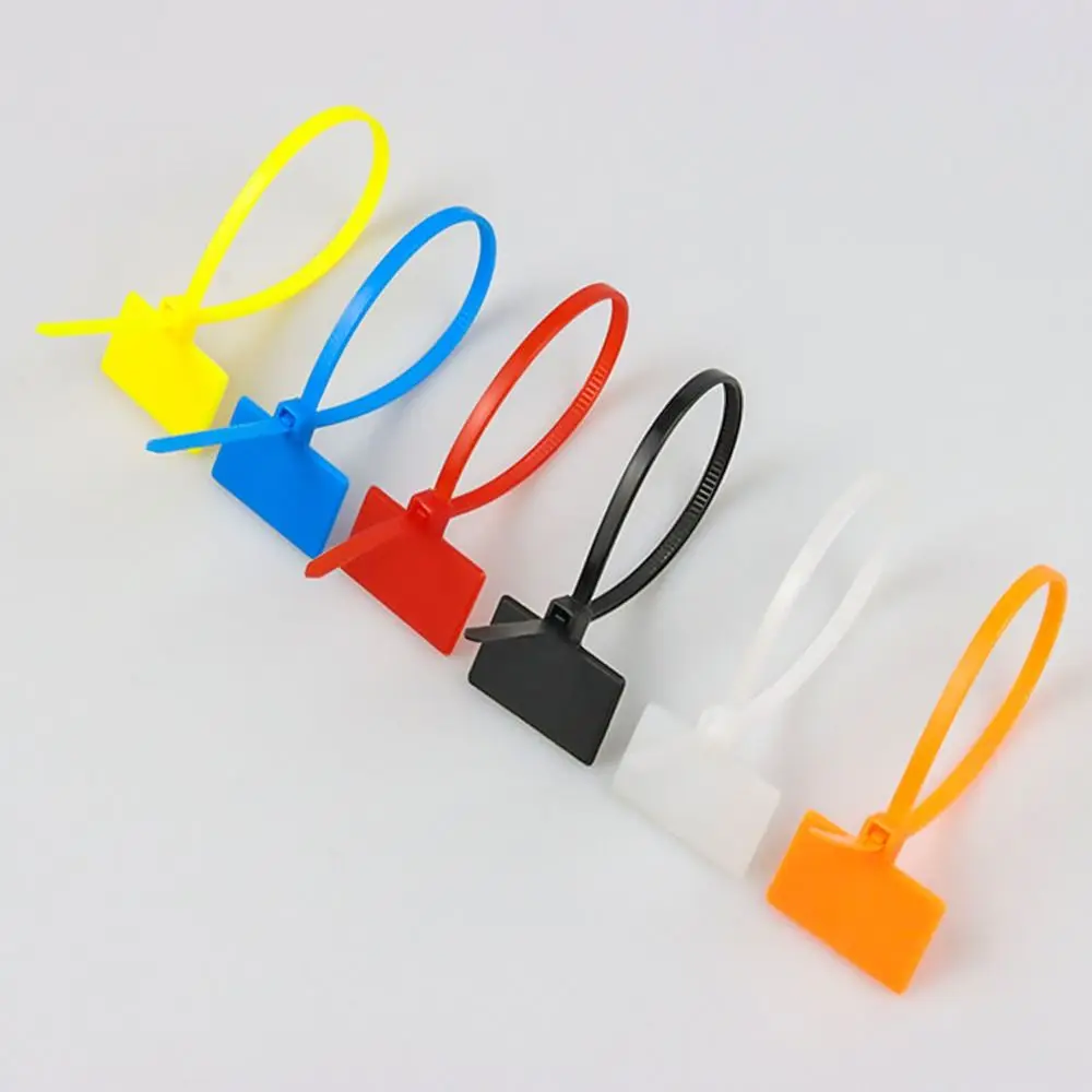 100Pcs Cable Ties Plastic Label Strapping Tape Cable Tag Nylon Ties Colorful Tag Tag Labels Markers Self-locking Zip Ties