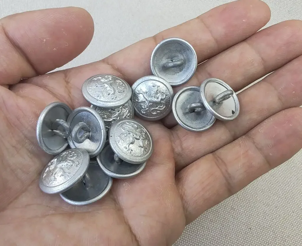 18MM WWI WW1 독일 바이에른 버튼 실버 18MM 사자 버튼 12개 세트