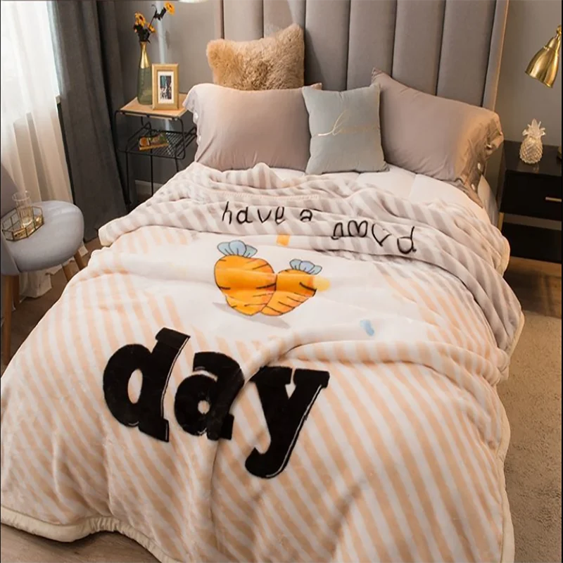 Double Layer Winter Thicken Raschel Plush Weighted Blanket For Bed Warm Heavy  Blankets Throw Printed Flowers Fluffy Soft Carpet - Blanket - AliExpress