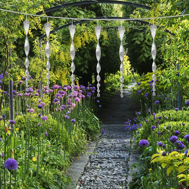 6Db 30 Cm Madártaszító Bot Forgó Rúd -Pálca Fényvisszaverő Spirális Elrettentő Vezérlőelem Ijesztő Eszköz Mezőgazdasági Kertdekoráció - Image 4