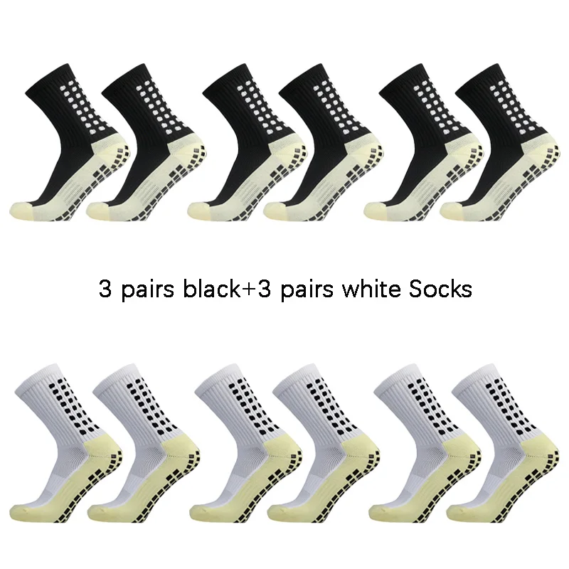6 pairs Anti-skid Sports Socks with Adhesive Points Football Socks