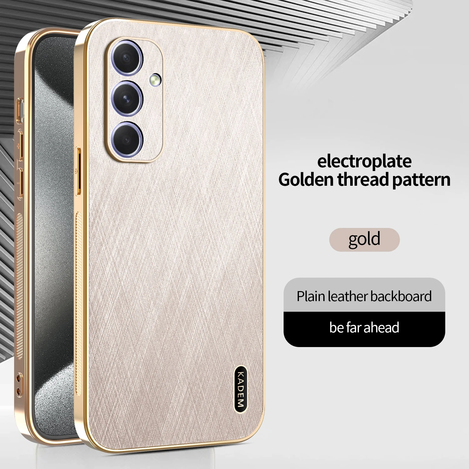 Gold Silk Texture Leather Plating Electroplated Tough Cover