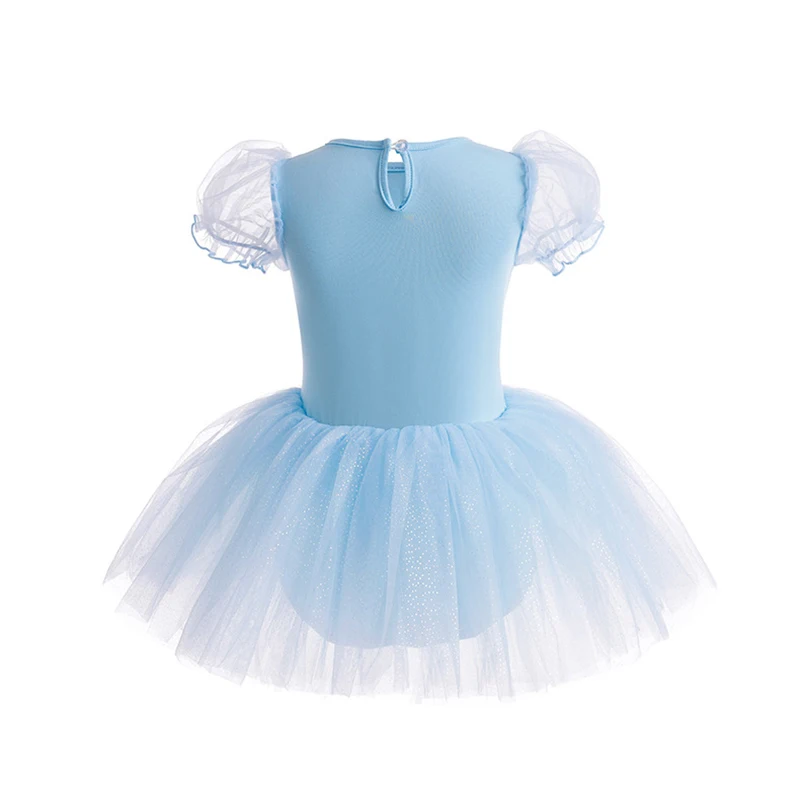 Blue Fairy Dancer Dress Kids Girls Mesh Tutu Ballet Dance Costume Open Crotch Stage Gymnastics Leotard Ballerina Dancewear