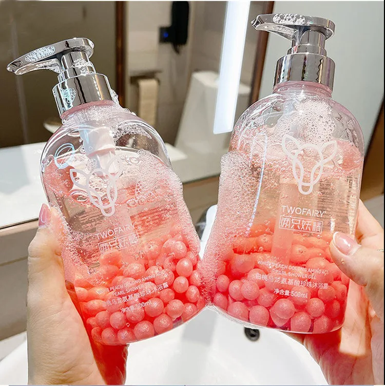 Two Fairy White Peach Oolong Rose Pearl Amino Acid Bath Gel with Long lasting Fragrance and Authentic Fruit Fragrance