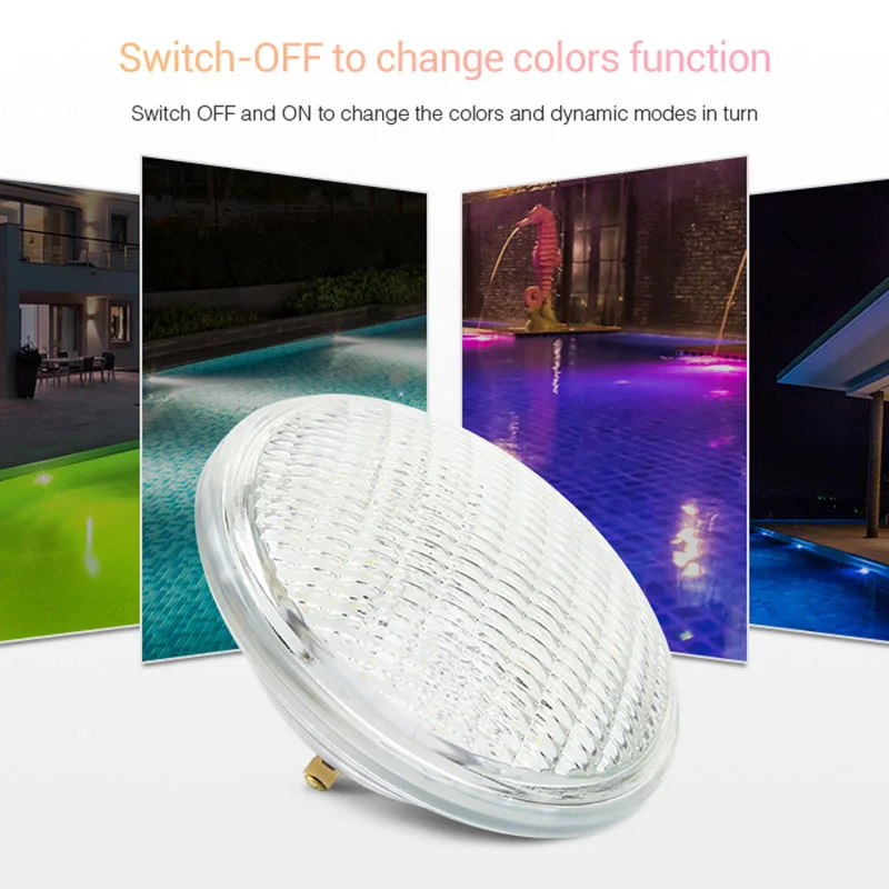 MiBoxer 9W/15W/18W Wall-mounted RGBCCT Underwater Lamp IP68 underwater 27W PAR56 LED Pool Light AC12V/DC12-24V;433MHz Gateway beibehang custom photo 3d floor painting wall dolphin dance underwater world 3d 3d bathroom living room floor papel de parede