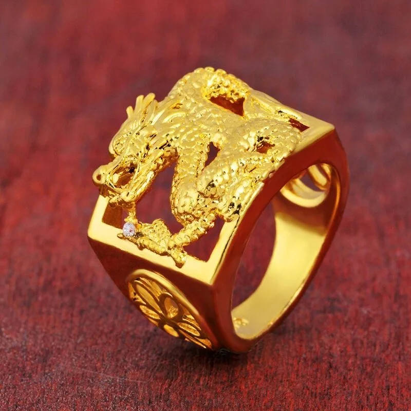 Классическое ретро-кольцо Dargon 18k позолоченное кольцо Zoadic сказочное животное для