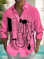 Chemises pour hommes, chemises boutonnées, chemises décontractées, printemps et été, manches longues imprimées, quotidien, à la mode, confortables 3