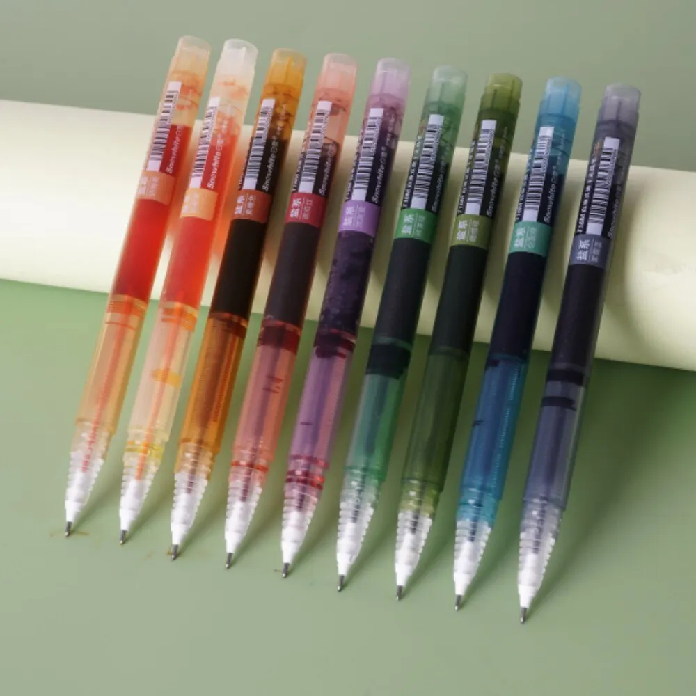 9pcsLiquidInkRollingBallStickPensFinePoint05mmRollerball