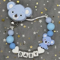 TeWindsor-Clips de Sucette Personnalisés avec Nom pour Bébé, Perles en Silicone, Jouets, Cadeau Personnalisé 1