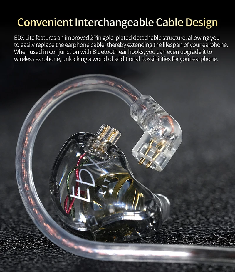 Description Picture 6 of itemKZ EDX Lite HIFI Earphones Stereo Bass Music Earbuds In Ear Monitor Stage Live Headphones Sports Gaming Headsets EDXPRO EDA ZVX