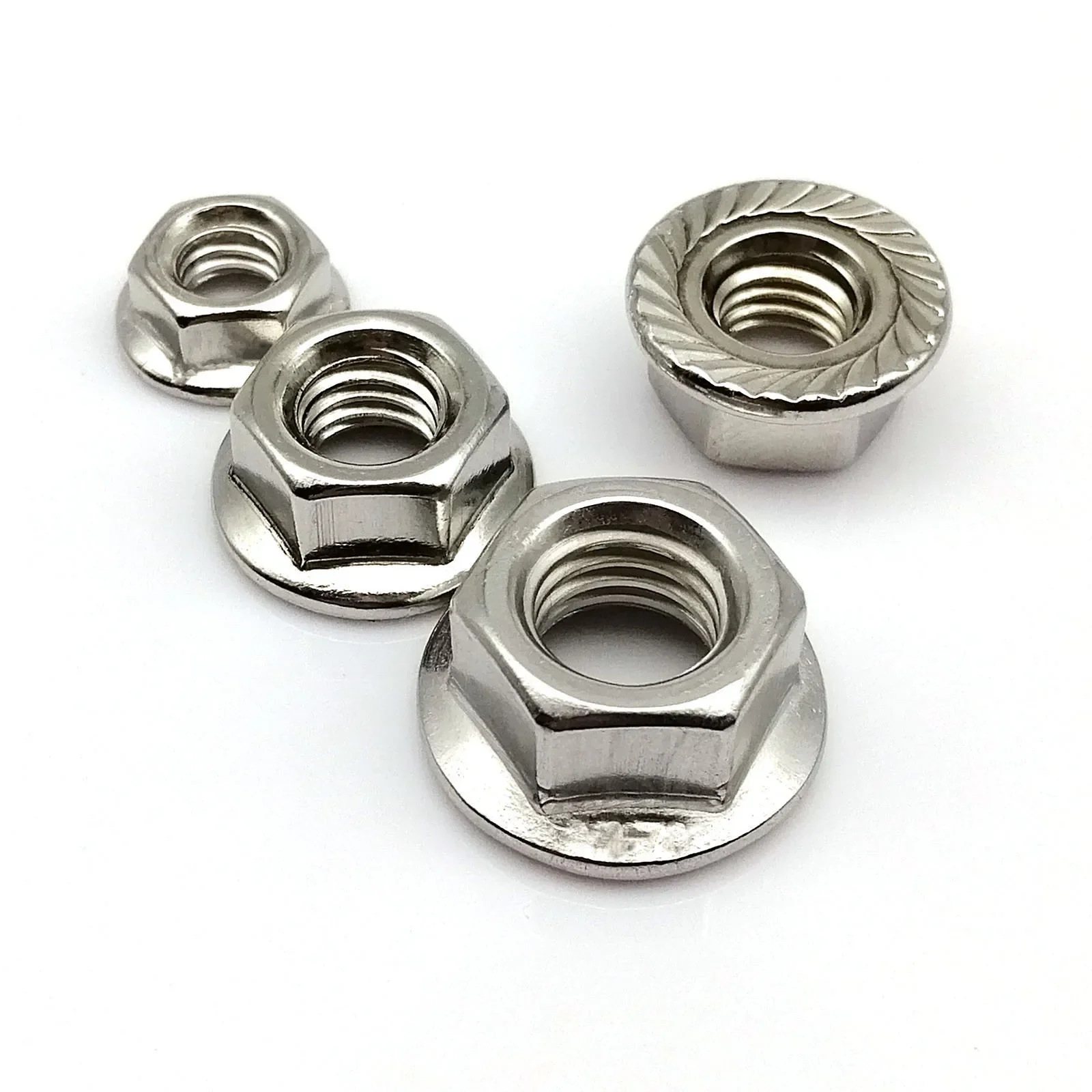 Flange Nut 110pcs/Box Hex Hexagon Serrated Spinlock Lock Nut Set Mix Size M3 M4 M5 M6 M8 Assortment Kit Stainless Steel