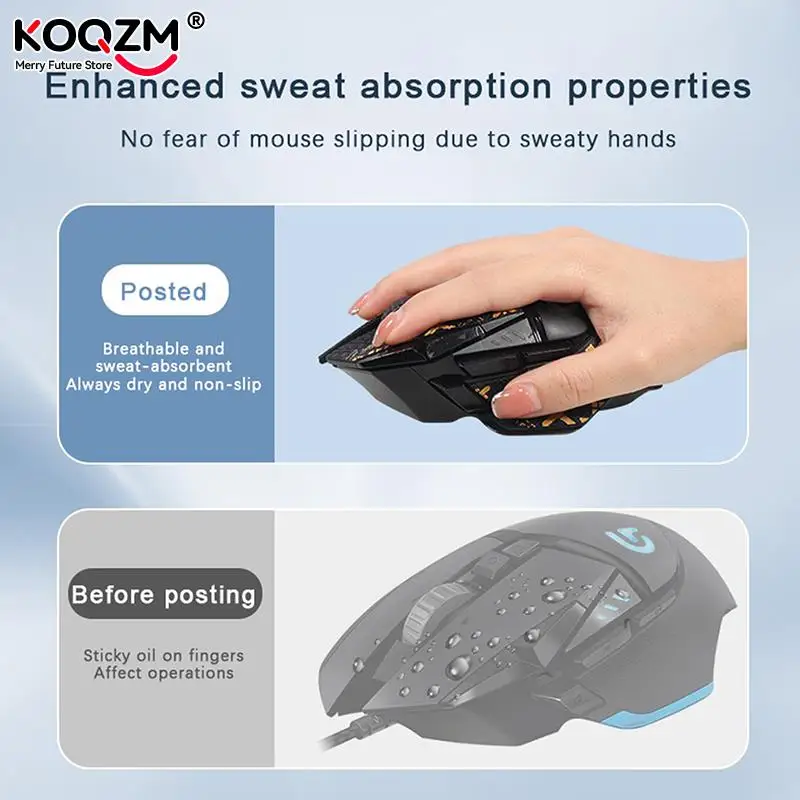 Mouse Grip Skate Adesivo Pele de Lagarto Antiderrapante Chupar o Suor Adesivo de Decoração Decalque Auto-adesivo Logitech G502 Hero - Imagem 2