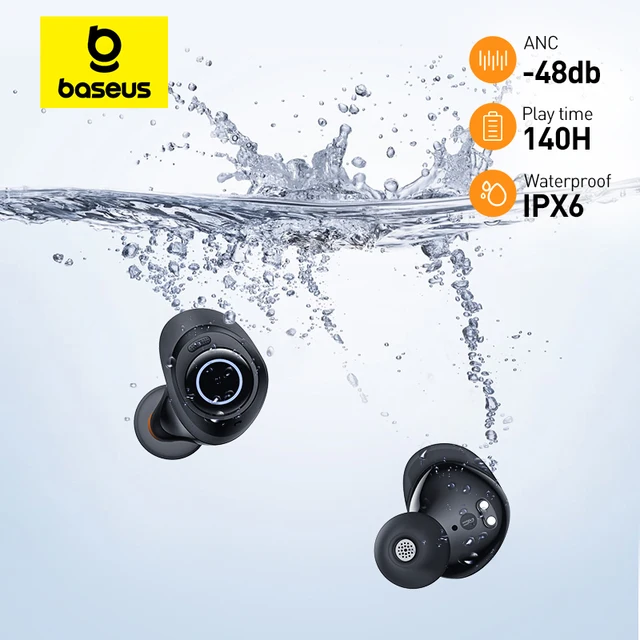Baseus Bowie MA10 ANC Wireless Earphone 48dB Noise Cancelling 140h Playtime Bluetooth 5.3 Headphone IPX6 Waterproof Sport Earbud 1