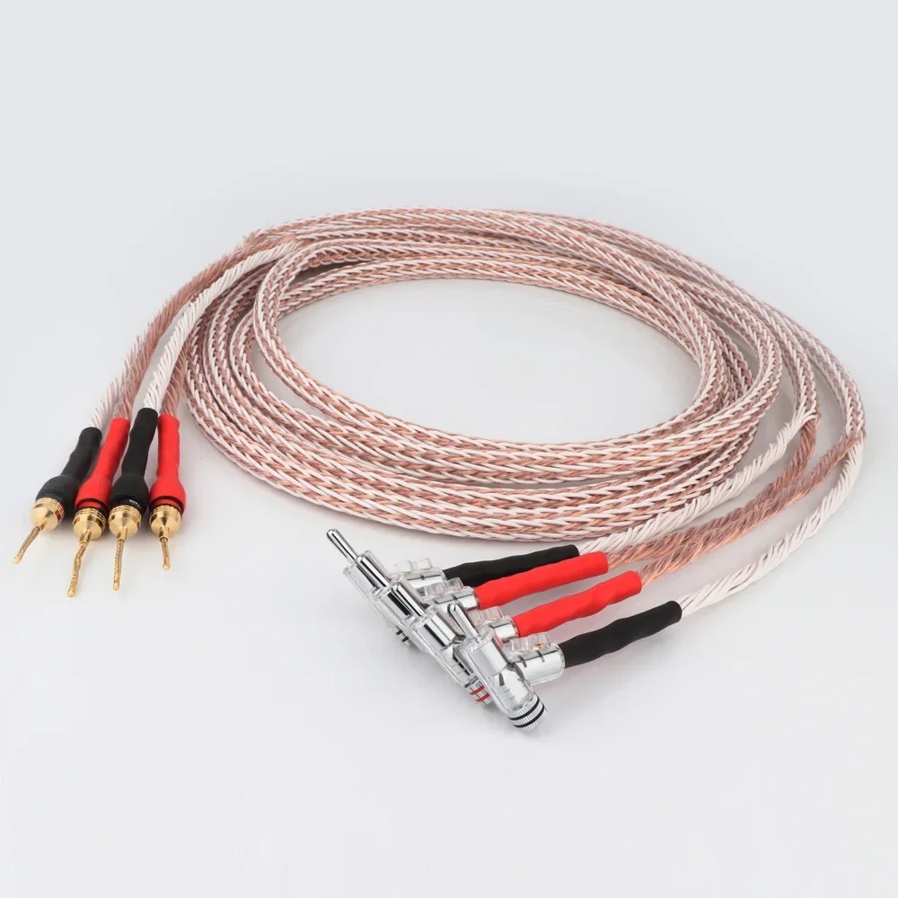 

8TC HIFI Main Speaker Cable, CD Audio Cable, Fever 7N Single Crystal Copper Speaker Cable, Biliary Amplifier , Central Cable 3m