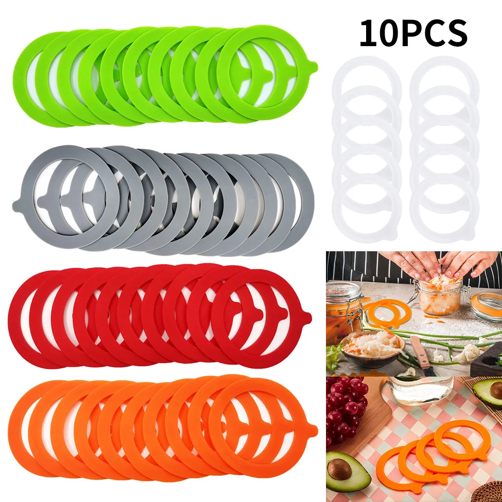 10 Pcs Silicone Replacement Gasket Airtight Rubber Seals Rings for Glass Clip Top Jars Storage Containers Home Accessories kitchen food storage jars