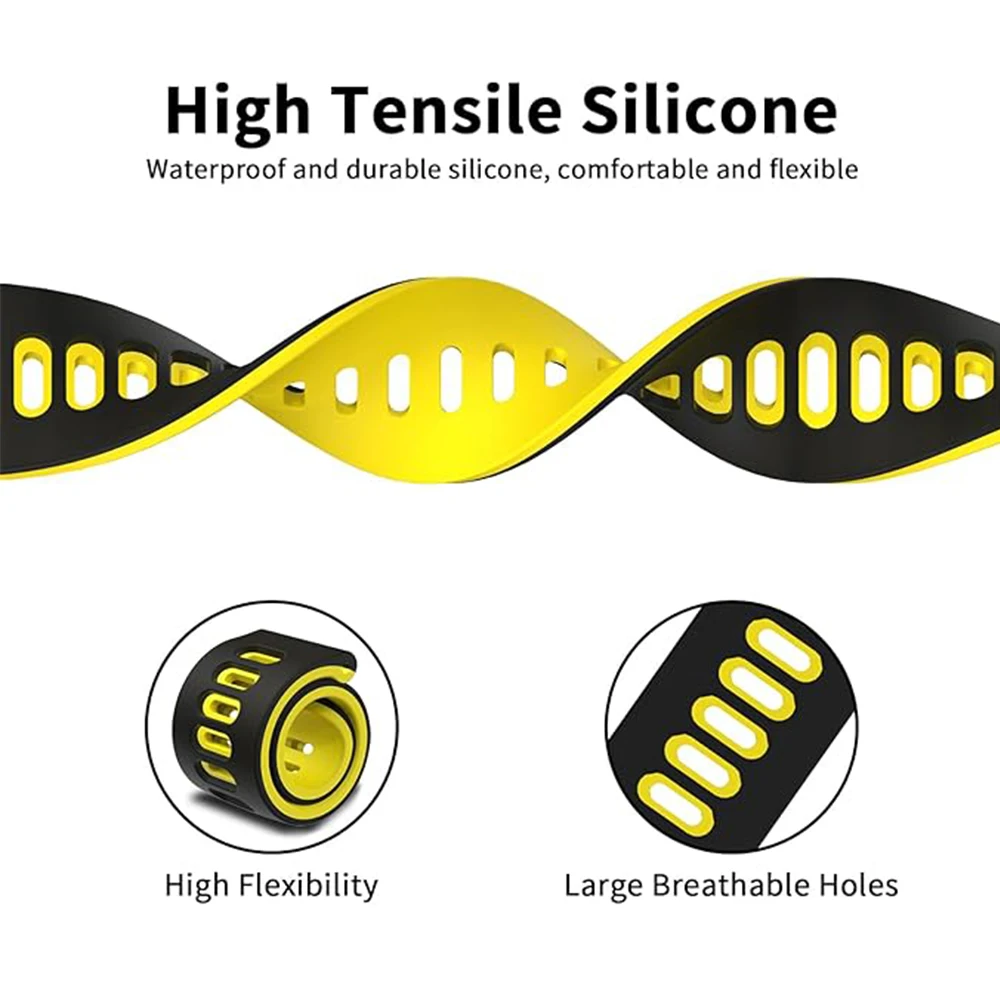 Versatile 20mm 22mm Silicone Watch Strap Replacement