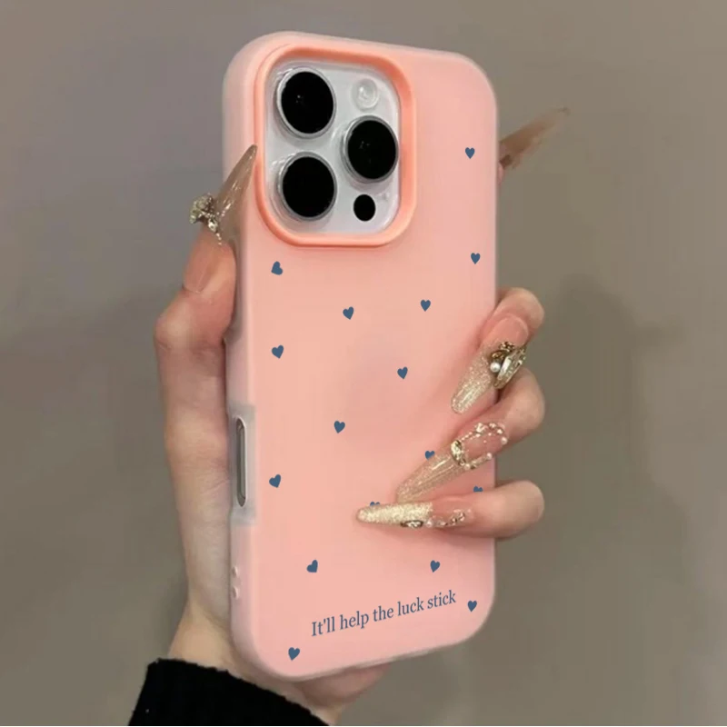 Minimalist Blue Heart Shockproof Phone Case