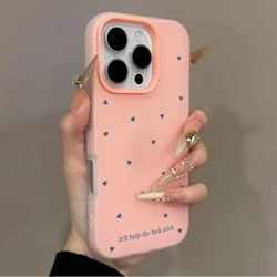 Minimalist Blue Heart Shockproof Phone Case - iPhone XS Max (Pink)