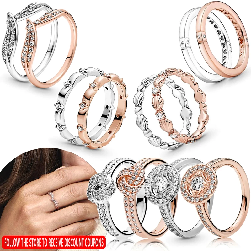 925 Sterling Silver Hot Selling Women's Exquisite Rose Shell Logo Leaf Ring Festival Fashion DIY Charm Jewelry Gift earring ring storage box sea shell necklace display storage organizer gift jewelry box