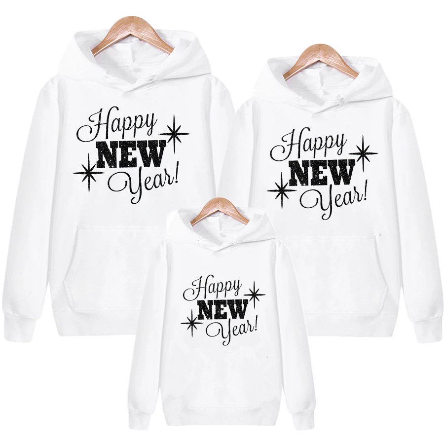 thumbnail image 2 of Sudadera con capucha de Feliz Año Nuevo, conjuntos de moda para toda la familia, ropa navideña para hombres, mujeres y niños, chaqueta de invierno, camisetas, conjunto de sudaderas, 2 of 5