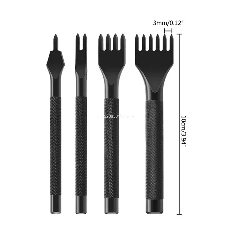 정밀 가죽 구멍 펀치 키트 DIY 프로젝트용 탄소강 도구 4 6 Dropship