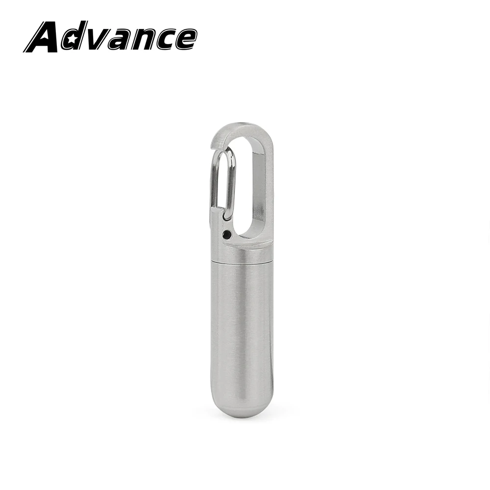 Mini Stainless Steel Seal Bottle Waterproof Canister Pill Bottles Keychain Outdoor EDC Tool Key Ring