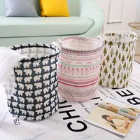 Round Dirty Clothes Basket Portable Fabric Laundry Hamper Foldable Waterproof Dustproof Multifunctional Storage Bucket Sundries 1