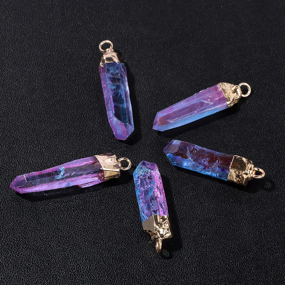 Ciondolo Esagonale Multicolor Ciondolo Reiki Chakra In Pietre - Foto 3