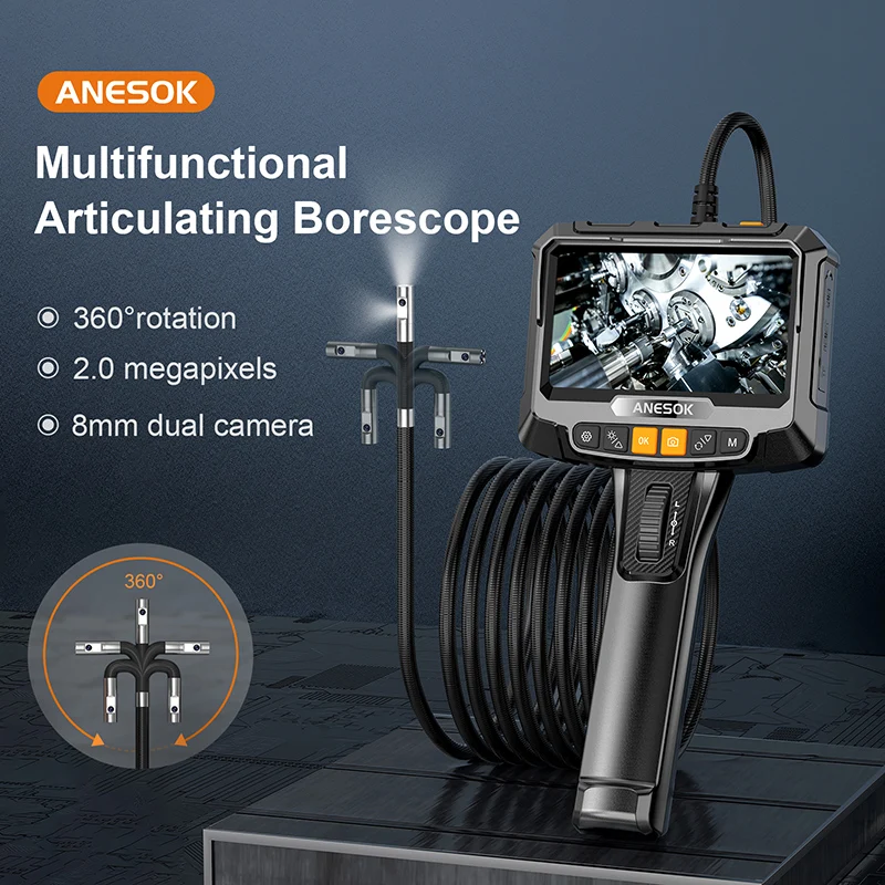 Caméra Endoscopique Étanche IP67, Rotation À 360 Degrés, Fil Dur