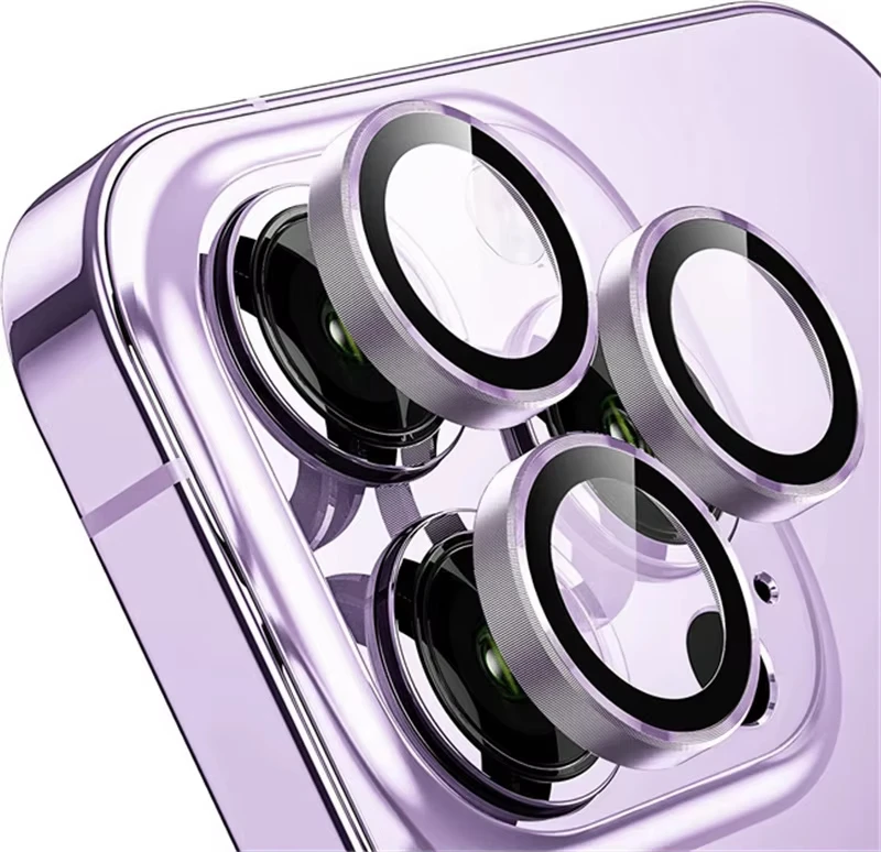 Premium Metal Camera Lens Protector with Tempered Glass Film