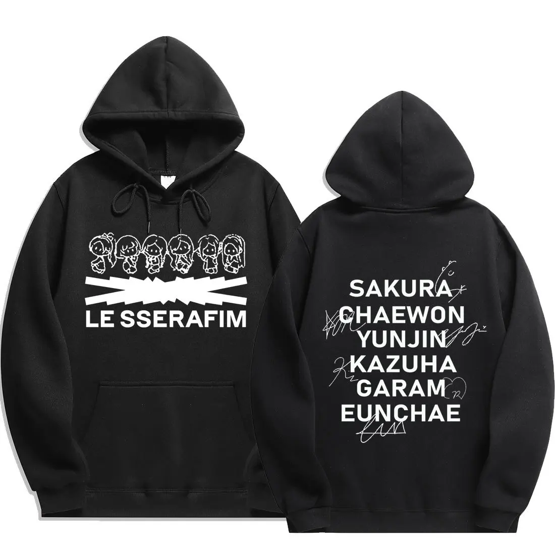 LE SSERAFIM FEARLESS Hoodies Women Men Korean Y2k Sweatshirt Kpop Le  Sserafim SAKURA CHAEWON YUNJIN KAZUHA EUNCHAE Fans Clothes