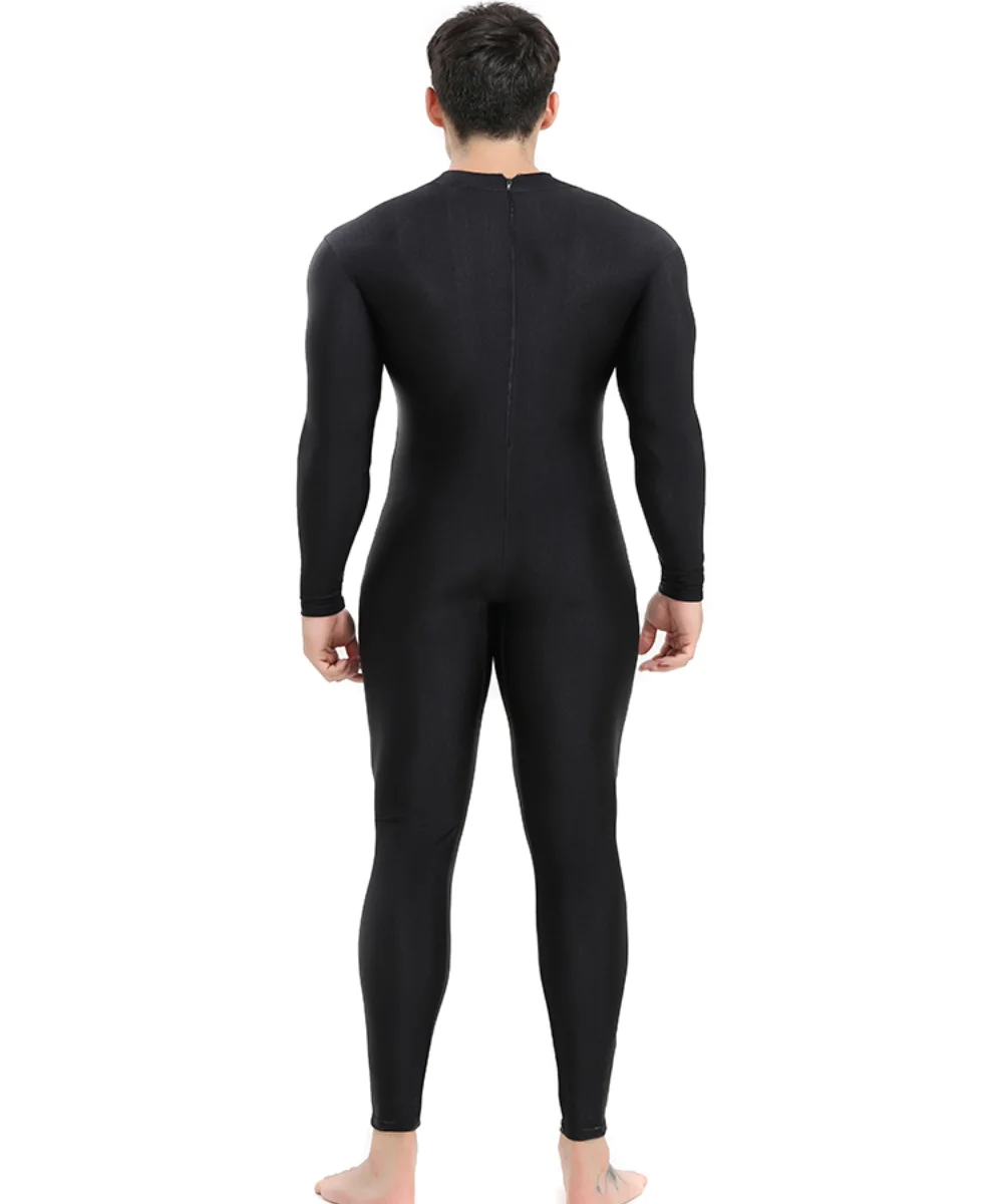 Dance Bodysuit Speerise Mens Black Turtleneck Spandex Long Sleeve Unitard Unisex Full Length Ballet Bodysuit Footless Dancewear Costum