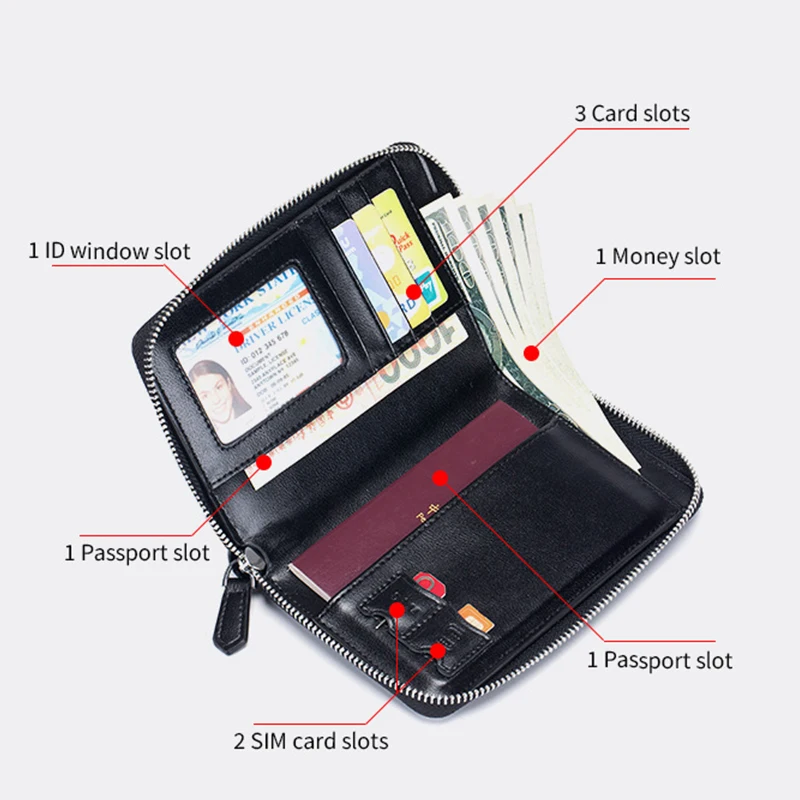 Passport Card Cover Holder Passport Wallet Documents Organizer Protector Passport Holder Travel Accessories with SIM Card Slot